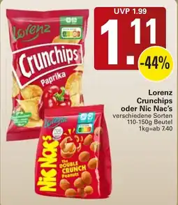 WEZ Lorenz Crunchips oder Nic Nac's Angebot