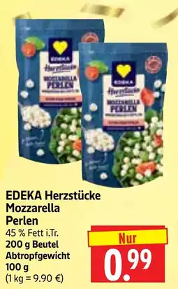 Edeka Herkules EDEKA Herzstücke Mozzarella Perlen Angebot