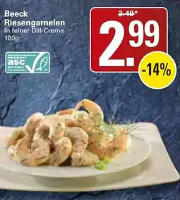 WEZ Beeck Riesengarnelen in feiner Dill-Creme Angebot