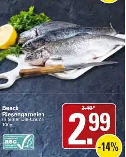 WEZ Beeck Riesengarnelen in feiner Dill-Creme Angebot