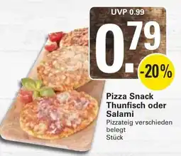 WEZ Pizza Snack Thunfisch oder Salami Angebot