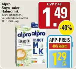 WEZ Alpro Soja- oder Haferdrink Angebot