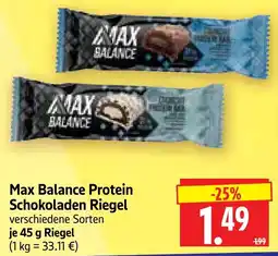 Edeka Herkules Max Balance Protein Schokoladen Riegel Angebot