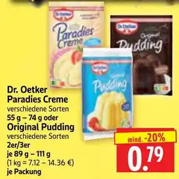 Edeka Herkules Dr. Oetker Original Pudding Angebot