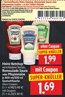 Edeka Herkules Heinz Ketchup, Remoulade Sauce oder Mayonnaise Angebot