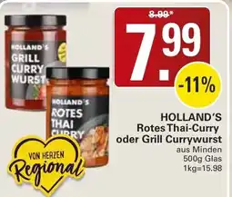 WEZ HOLLAND'S Rotes Thai-Curry oder Grill Currywurst Angebot