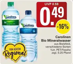 WEZ Carolinen Bio Mineralwasser Angebot