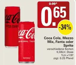 WEZ Coca Cola, Mezzo Mix, Fanta oder Sprite Angebot