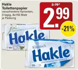 WEZ Hakle Toilettenpapier Angebot