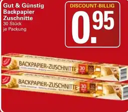 WEZ Backpapier-Zuschnitte Angebot