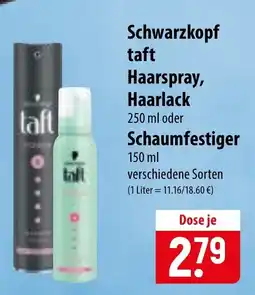 Famila Nord Ost Schwarzkopf taft Haarspray, Haarlack Angebot