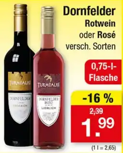 Zimmermann Turmfalke Dornfelder Rotwein oder Rosé Angebot