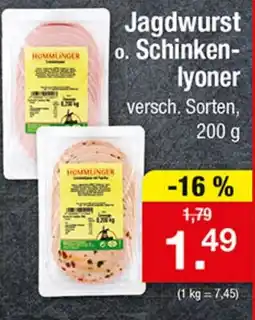 Zimmermann Hommlinger Jagdwurst o. Schinken-lyoner Angebot