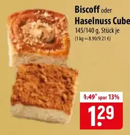 Famila Nord Ost Biscoff oder Haselnuss Cube Angebot