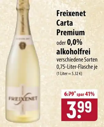 Freixenet Carta Premium oder 0,0% alkoholfrei