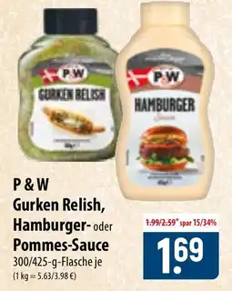 Famila Nord Ost P & W Gurken Relish, Hamburger- oder Pommes-Sauce Angebot