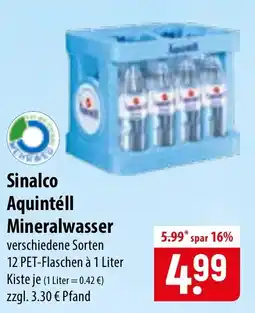 Famila Nord Ost Sinalco Aquintéll Mineralwasser Angebot