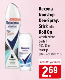 Famila Nord Ost Rexona Nonstop Deo-Spray, Stick oder Roll On Angebot