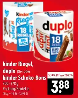 Famila Nord Ost kinder Riegel, duplo oder kinder Schoko-Bons Angebot
