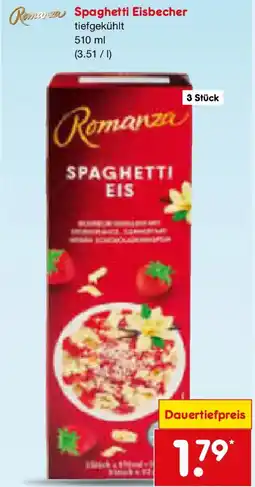 Netto Marken-Discount Romanza Spaghetti Eisbecher Angebot
