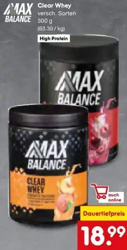 Netto Marken-Discount Max Balance Clear Whey Angebot