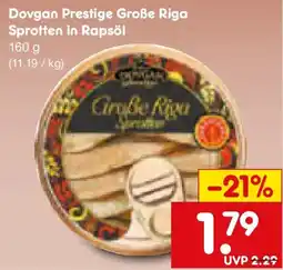 Netto Marken-Discount Dovgan Prestige Große Riga Sprotten in Rapsöl Angebot
