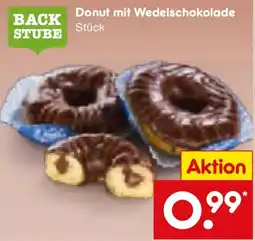 Netto Marken-Discount Back Stube Donut mit Wedelschokolade Angebot