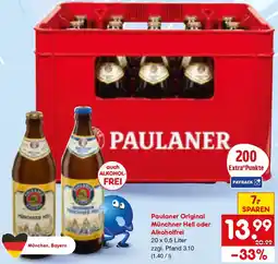 Netto Marken-Discount Paulaner Original Münchner Hell oder Alkoholfrei Angebot