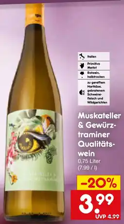 Netto Marken-Discount Muskateller & Gewürztraminer Qualitätswein Angebot