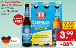 Netto Marken-Discount Erdinger Weißbier Alkoholfrei Zitrone Angebot
