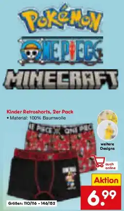 Netto Marken-Discount Kinder Retroshorts, 2er Pack Angebot