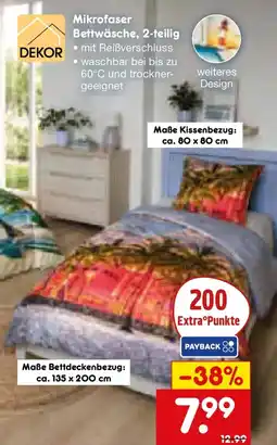 Netto Marken-Discount Dekor Mikrofaser Bettwäsche, 2-teilig Angebot