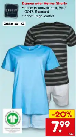 Netto Marken-Discount Spirit Damen oder Herren Shorty Angebot