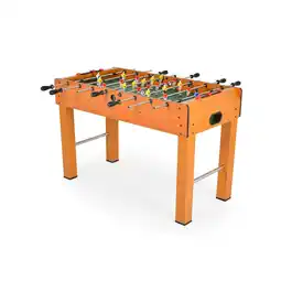 Netto Marken-Discount Moni Tischfußball 1019A Holz, Handschiebezähler, Kickertisch, 22 Figuren, Soccer braun Angebot