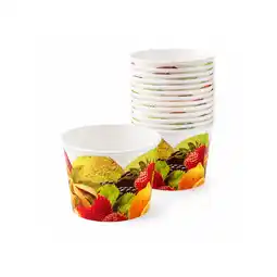 Netto Marken-Discount Eisbecher 400 ml aus Pappe mit Fruchtmotiv, Kleine Dessertbecher Angebot