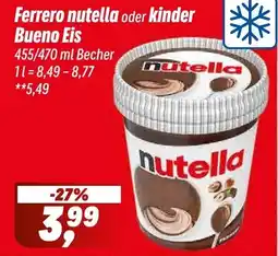 Simmel Ferrero nutella oder kinder Bueno Eis Angebot