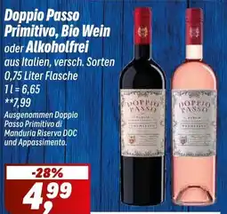 Simmel Doppio Passo Primitivo, Bio Wein oder Alkoholfrei Angebot
