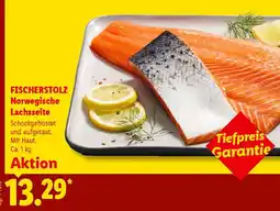 Lidl FISCHERSTOLZ Norwegische Lachsseite Angebot