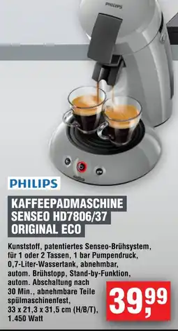 Handelshof PHILIPS KAFFEEPADMASCHINE SENSEO HD7806/37 ORIGINAL ECO Angebot