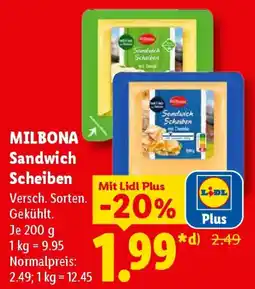 Lidl MILBONA Sandwich Scheiben Angebot