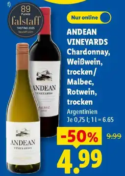 Lidl ANDEAN VINEYARDS Chardonnay, Weißwein, trocken Angebot