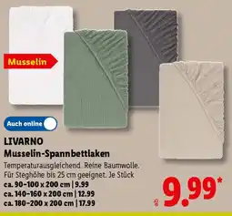 Lidl LIVARNO Musselin-Spannbettlaken Angebot