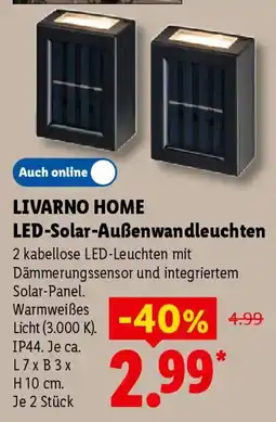 Lidl LIVARNO HOME LED-Solar-Außenwandleuchten Angebot