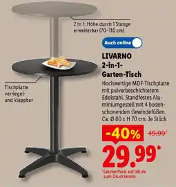Lidl LIVARNO 2-in-1 Garten-Tisch Angebot