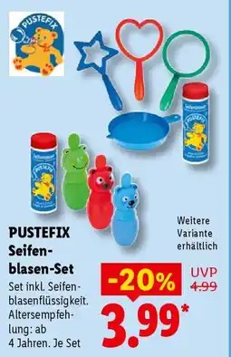 Lidl PUSTEFIX Seifenblasen-Set Angebot