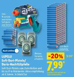 Lidl LUPILU Soft-Dart-Pistole/ Darts-Nachfüllpfeile Angebot