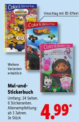 Lidl Mal-und- Stickerbuch Angebot