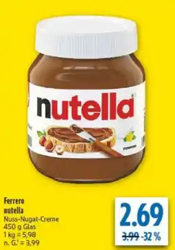 diska Ferrero nutella Angebot