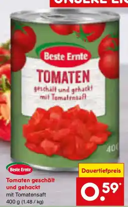 Netto Marken-Discount Beste Ernte Tomaten geschält und gehackt Angebot