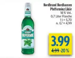 diska Nordbrand Nordhausen Pfefferminz Likör Angebot